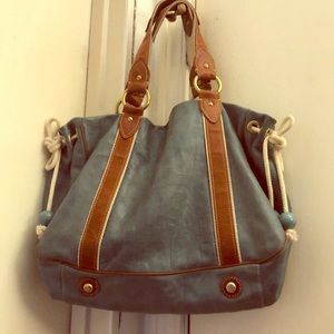 Marc Jacobs blue soft leather shoulder bag